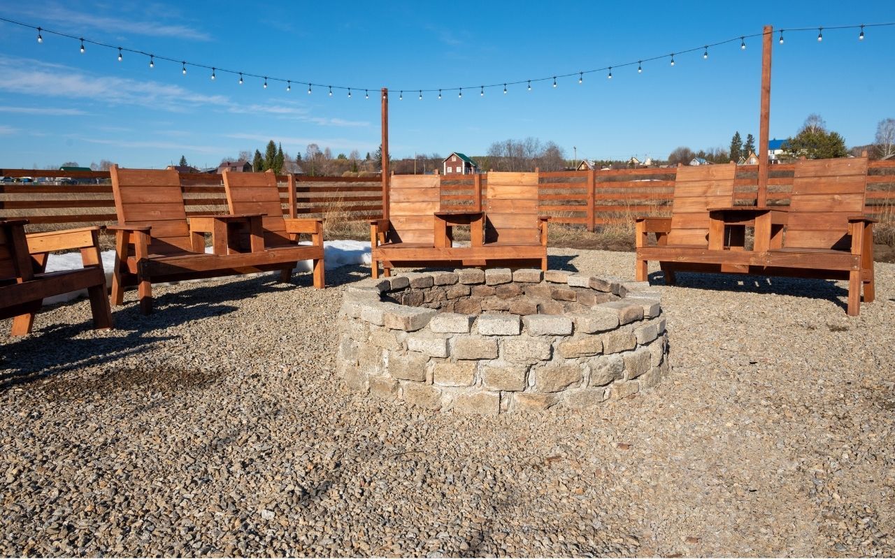 Gravel fire pit area as a budget-friendly hardscape upgrade