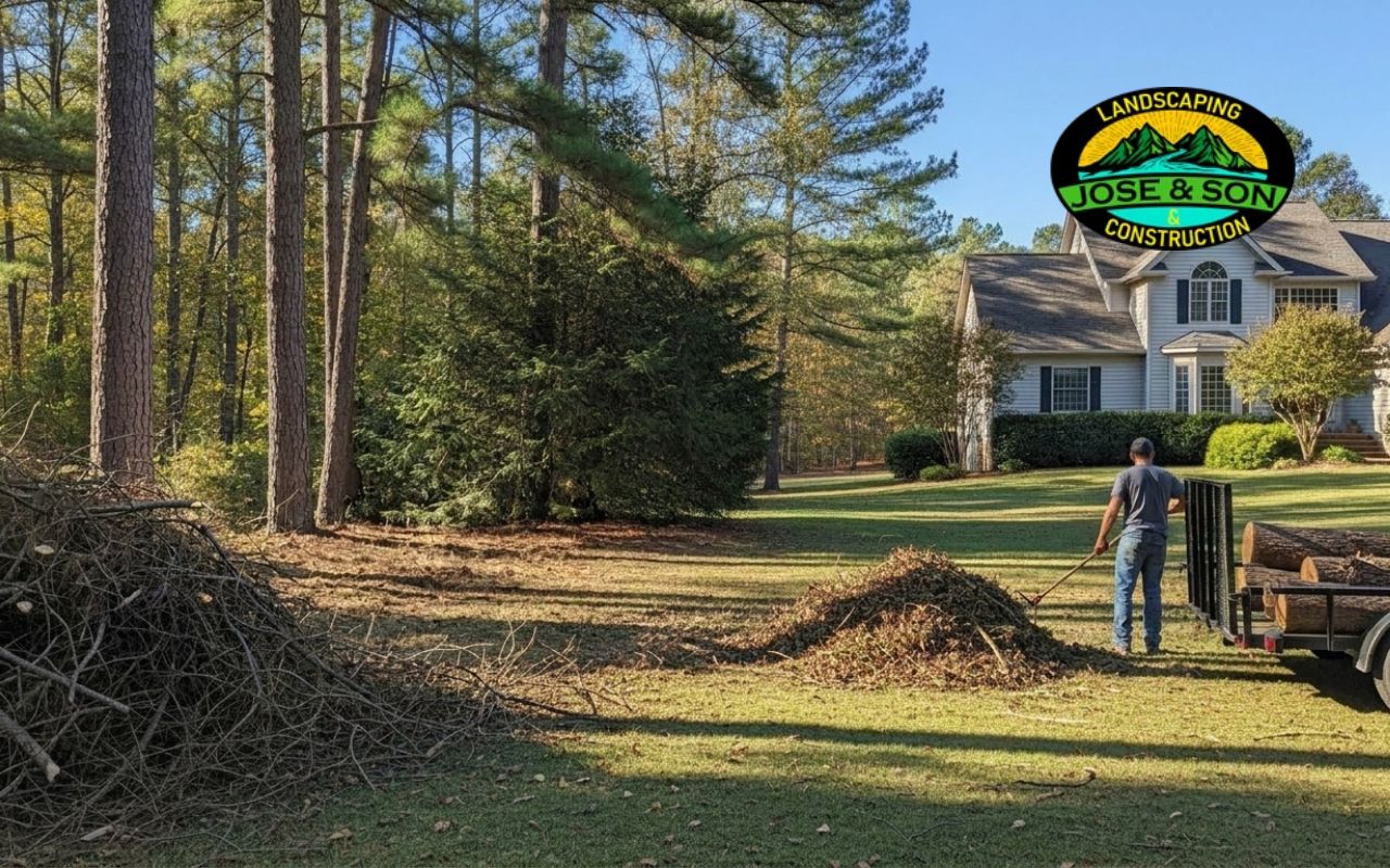 Tree debris removal in Spruce Pine NC after tree cutting and cleanup