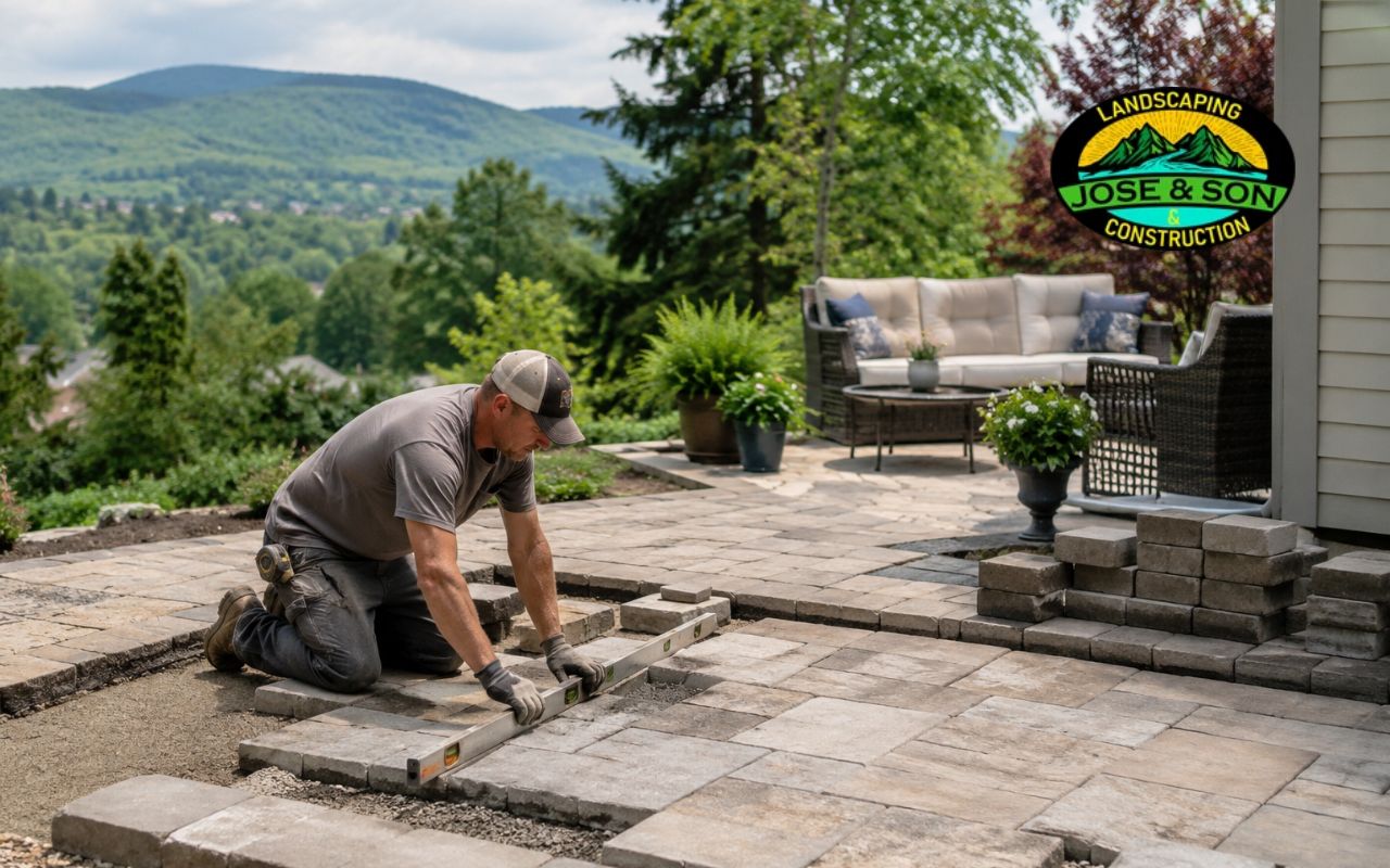 Masonry services in Spruce Pine NC for a stone patio