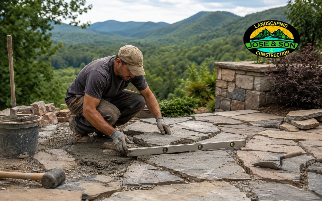 Patio installation in Spruce Pine NC for a comfortable backyard space