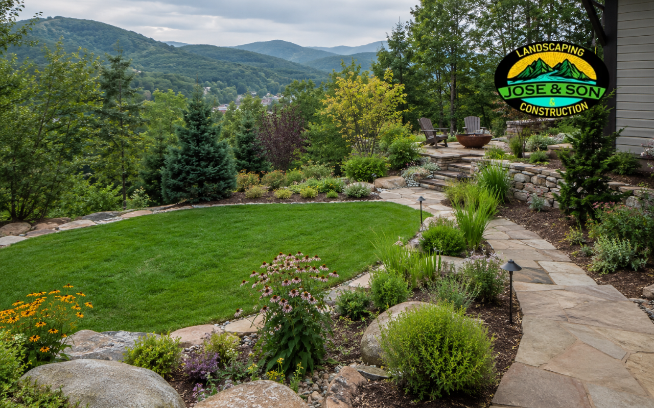 Landscape design in Spruce Pine, NC for a welcoming backyard