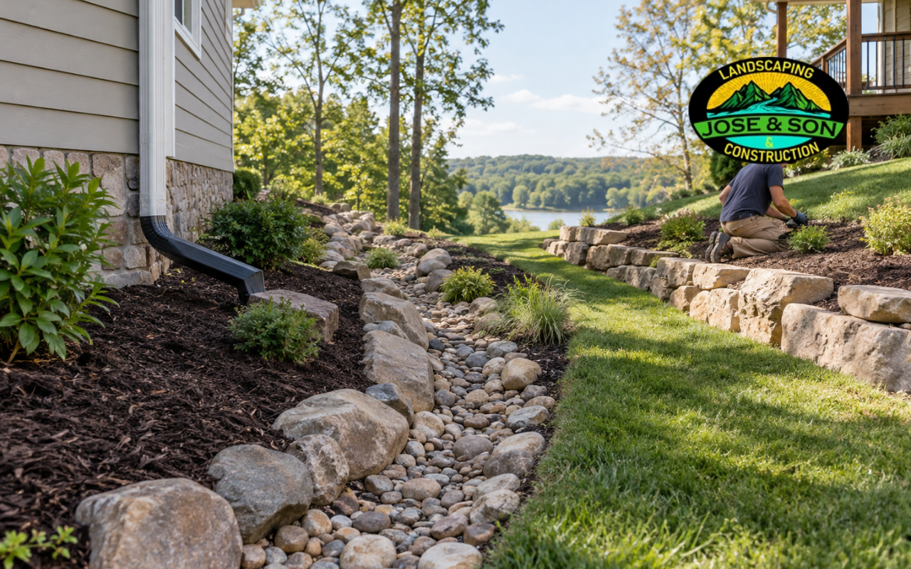 Sloped yard drainage problems improved with proper runoff control